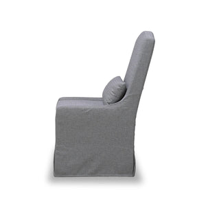 Sierra Slipcovered Dining Chair w/ Castors-Blue Hand Home