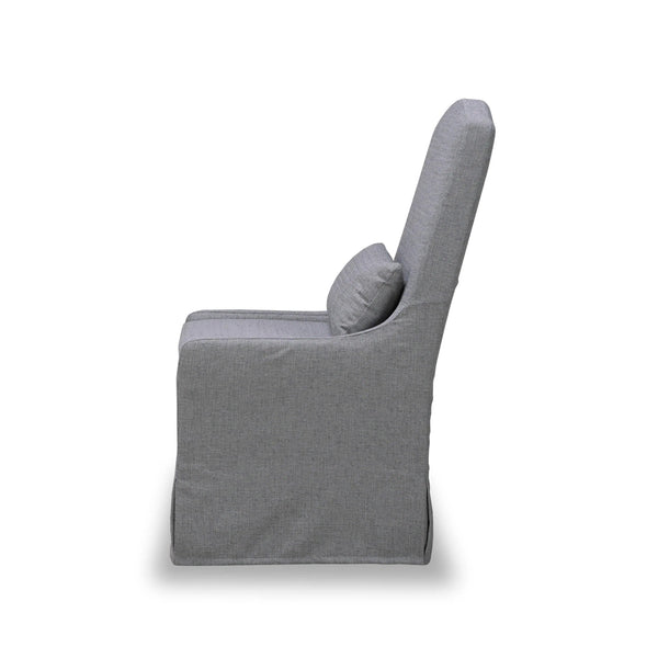 Sierra Slipcovered Dining Chair w/ Castors-Blue Hand Home