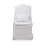 Sierra Slipcovered Dining Chair w/
Castors w/ Arctic White Performance Fabric-Blue Hand Home