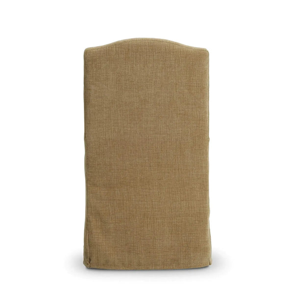 Sierra Slipcovered Dining Chair w/ Castors w/ Thames French Yellow Performance Fabric-Blue Hand Home