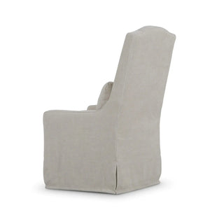 Sierra Slipcovered Dining Chair w/ Castors w/ Thames Natural Performance Fabric-Blue Hand Home
