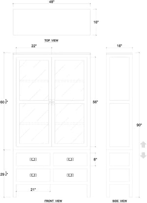 Kagu Tall 2 Door Cabinet-Blue Hand Home