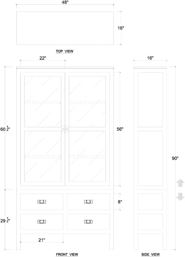 Kagu Tall 2 Door Cabinet-Blue Hand Home
