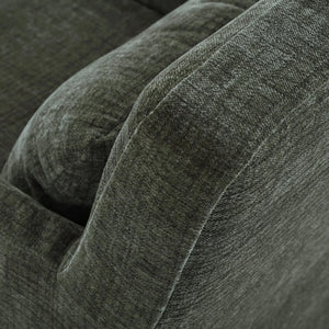 Bilboa Slipcovered Arm Dining Chair in Walnut w/ Thames Moss Green Performance Fabric-Blue Hand Home