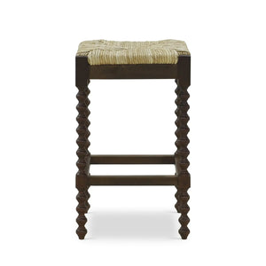 Cholet Counter Stool w/ Rush Seat-Blue Hand Home
