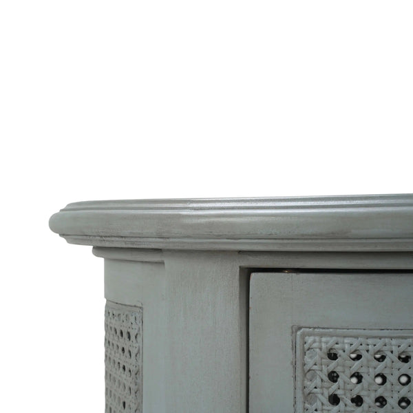 Montego Side Table w/ Rattan Door-Blue Hand Home