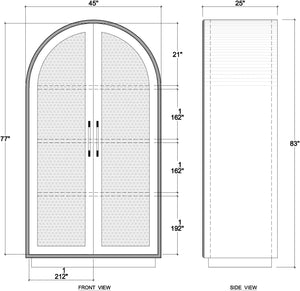 Vannes Wardrobe w/ Rattan Door-Blue Hand Home