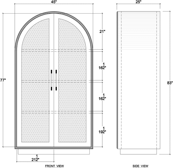 Vannes Wardrobe w/ Rattan Door-Blue Hand Home