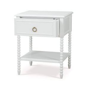 Cholet Bedside Table in Architectural White-Blue Hand Home