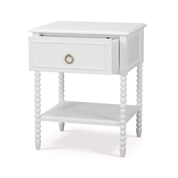 Cholet Bedside Table in Architectural White-Blue Hand Home