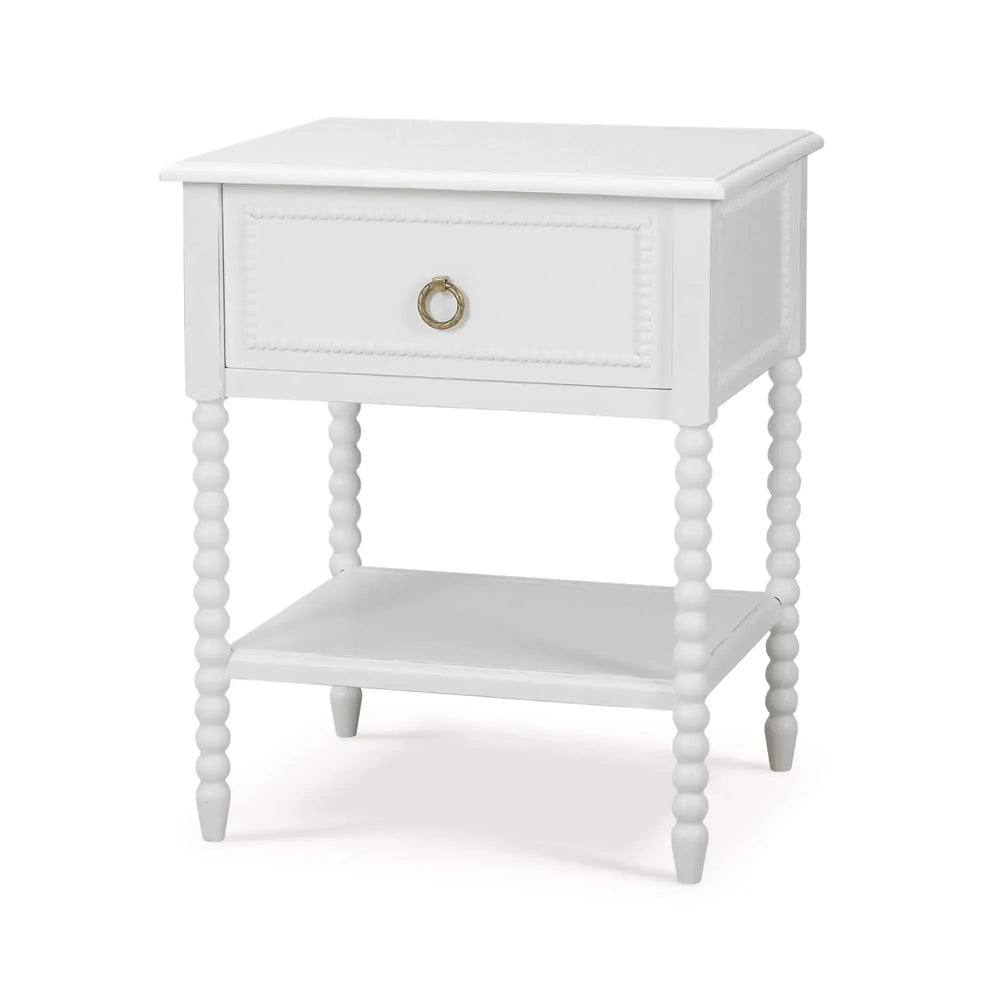 Cholet Bedside Table in Architectural White-Blue Hand Home
