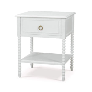 Cholet Bedside Table in Architectural White-Blue Hand Home