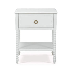 Cholet Bedside Table in Architectural White-Blue Hand Home
