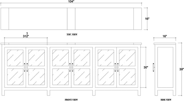 Madrone 6 Door Sideboard-Blue Hand Home