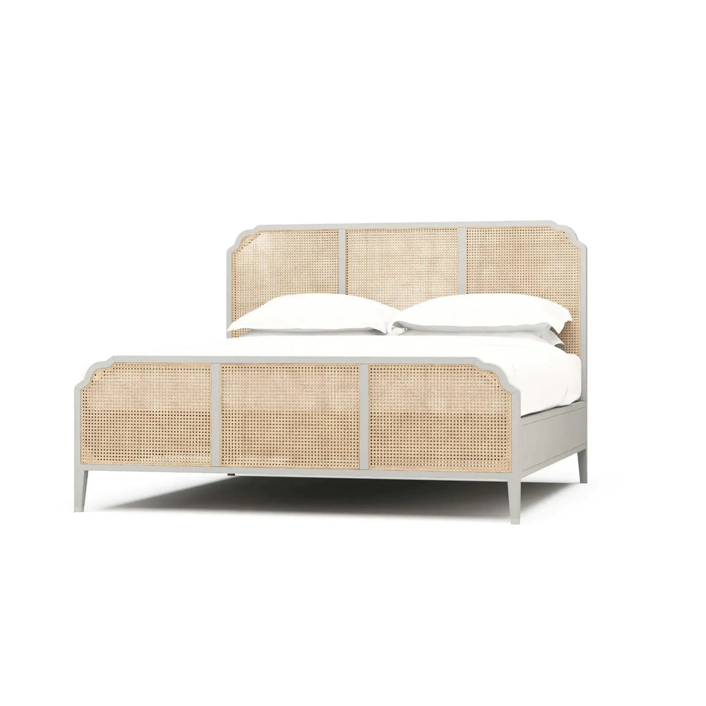 Marisol Bed w/ Rattan King-Blue Hand Home