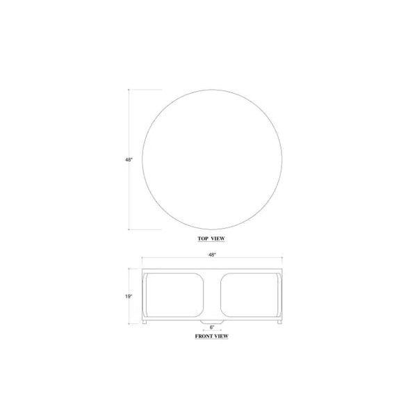 Corte Round Coffee Table In Straw Wash-Blue Hand Home