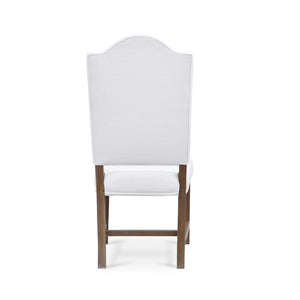 Lorient Dining Chair In Straw Wash w/ Arctic White Performance Fabric-Blue Hand Home