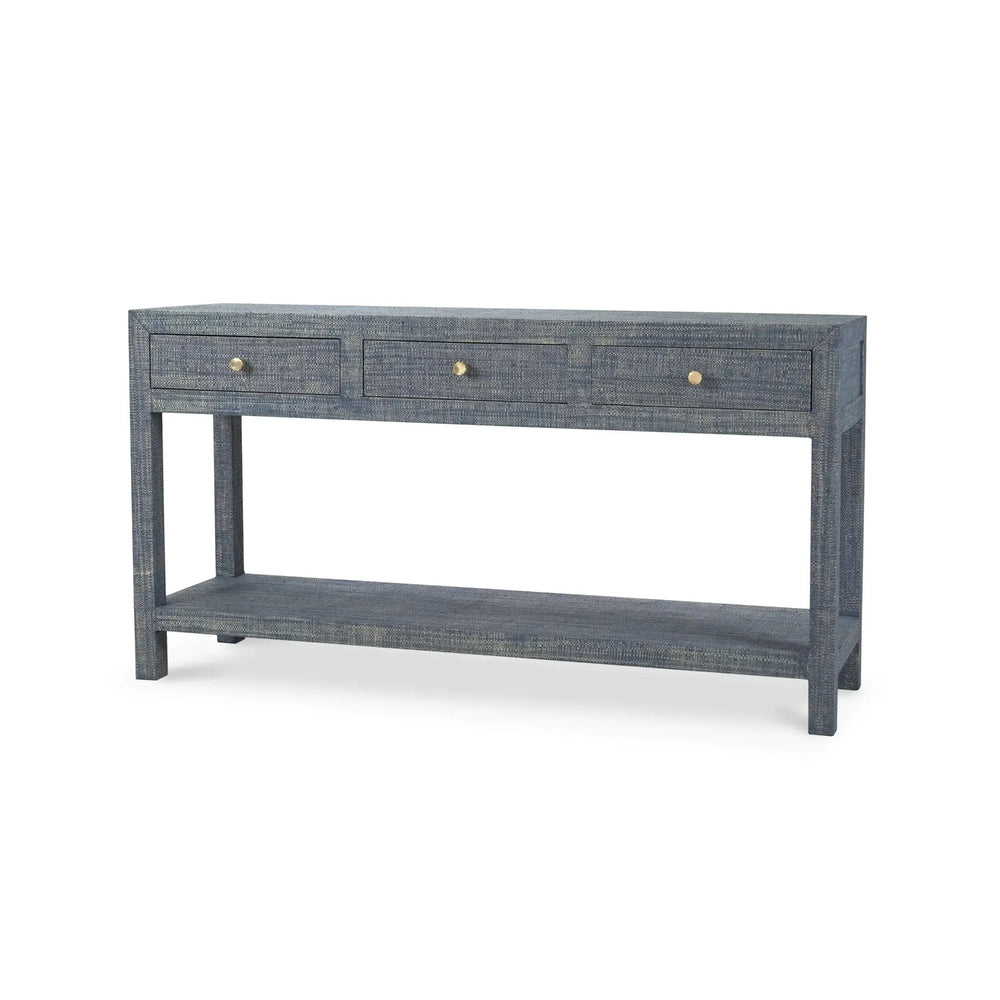 Kagu Console Table w/ Raffia-Blue Hand Home