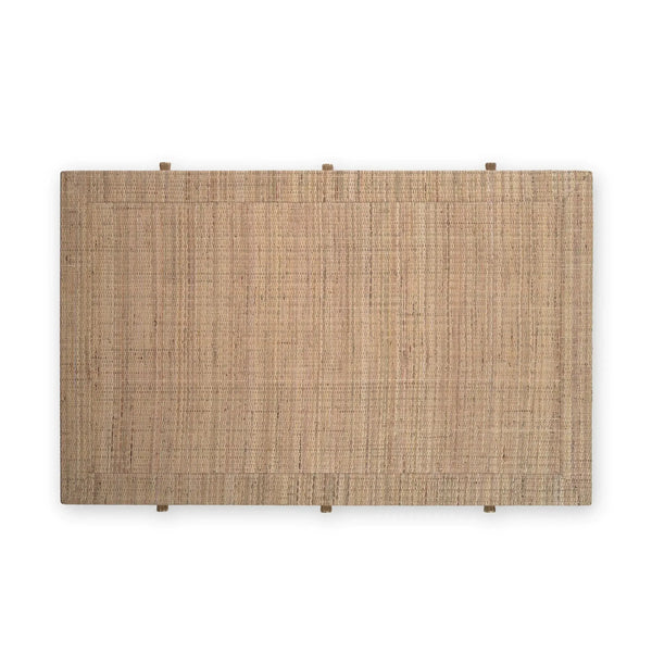 Kagu 6 Drawer Coffee Table In Rattan Natural-Blue Hand Home