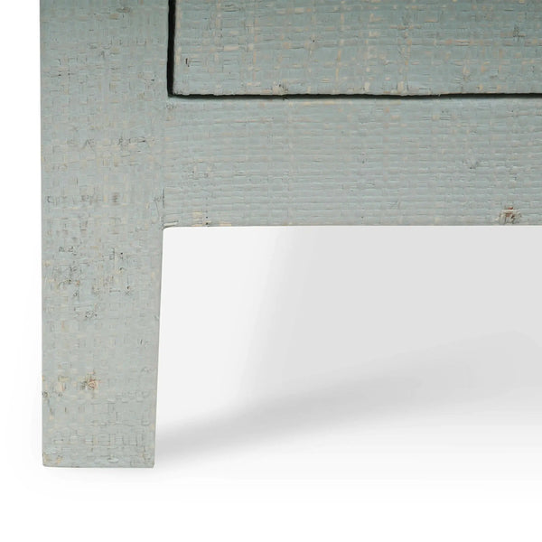 Kagu End Table In Pale Blue Washed Raffia-Blue Hand Home