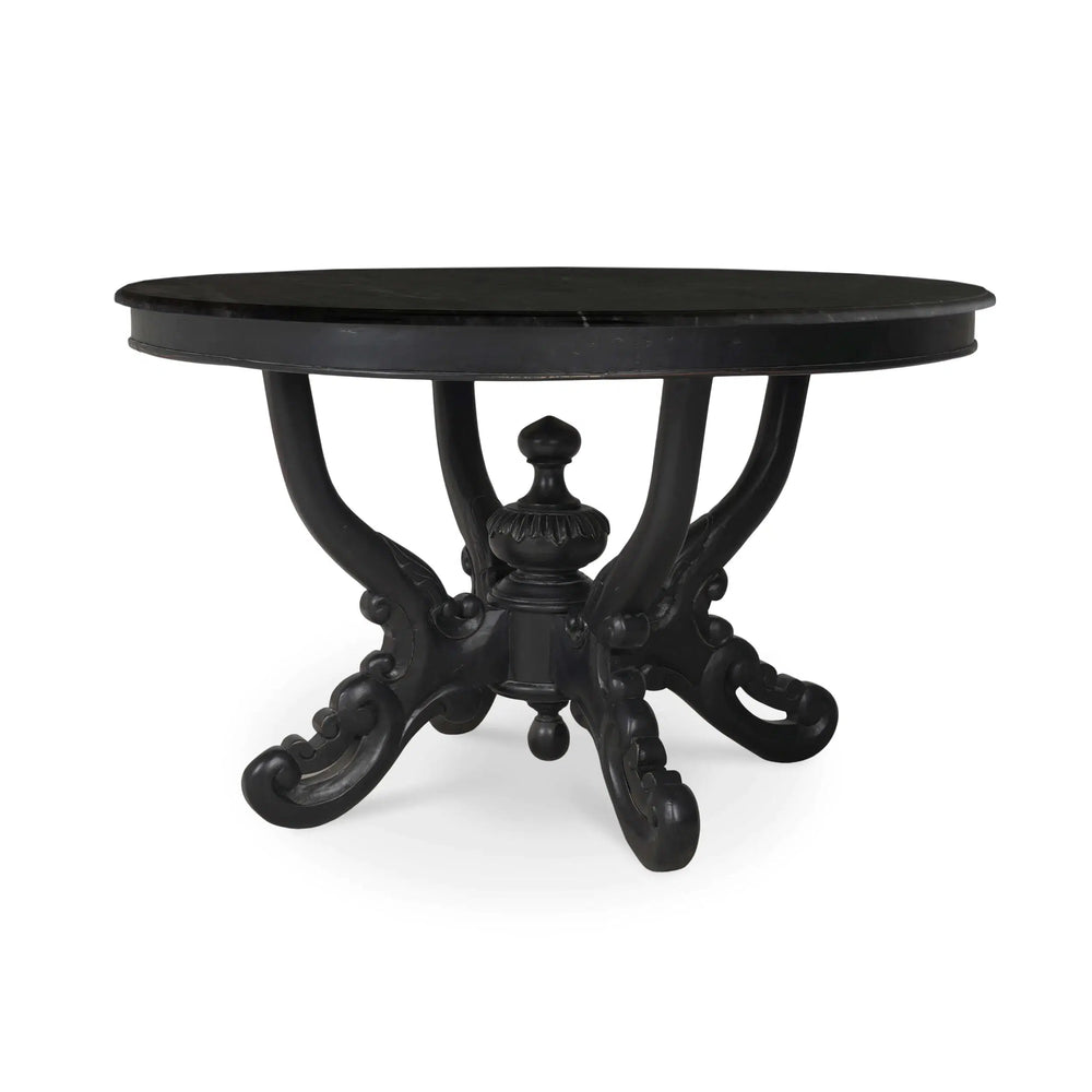 Mandolin Dining Table w/ Solid Hardwood Top-Blue Hand Home