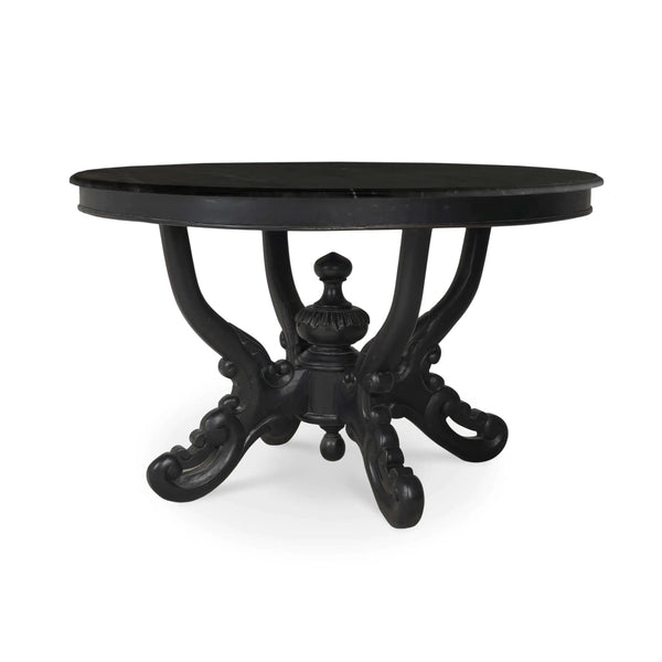 Mandolin Dining Table w/ Solid Hardwood Top-Blue Hand Home