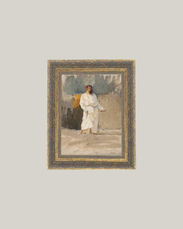 Christ Coming Out Of The Tomb Framed Antique Art-Blue Hand Home