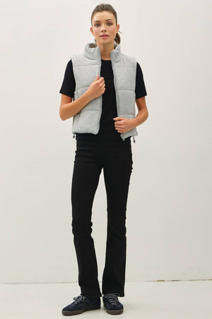 Classic Puffer Zip Up Vest W/ High Neck