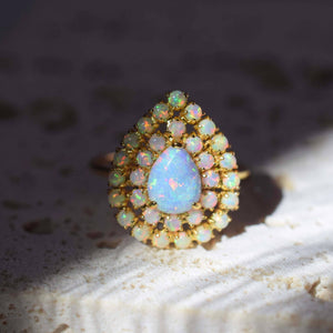 Opal Halo Ring-Blue Hand Home