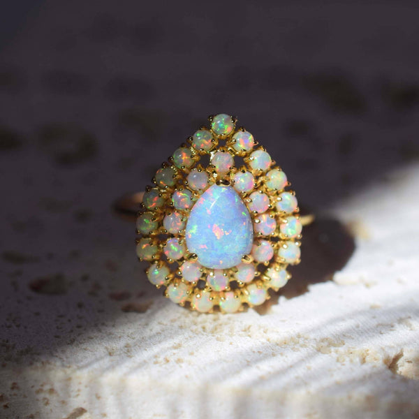 Opal Halo Ring-Blue Hand Home