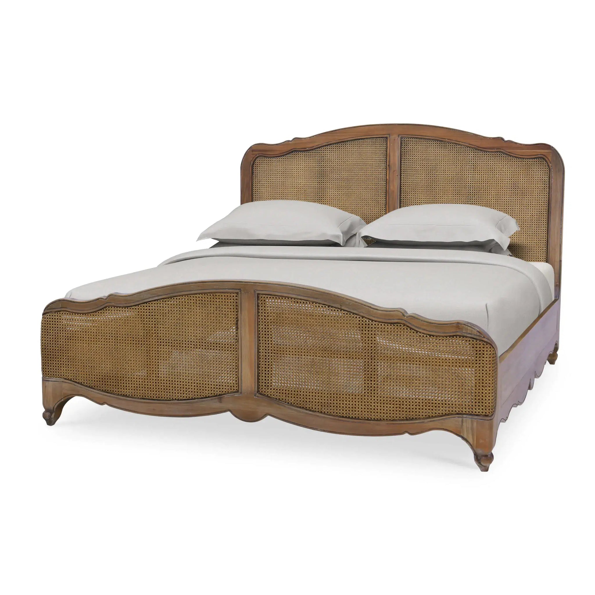 Covington Bed King In Straw Wash w/ Rattan Glaze-Blue Hand Home