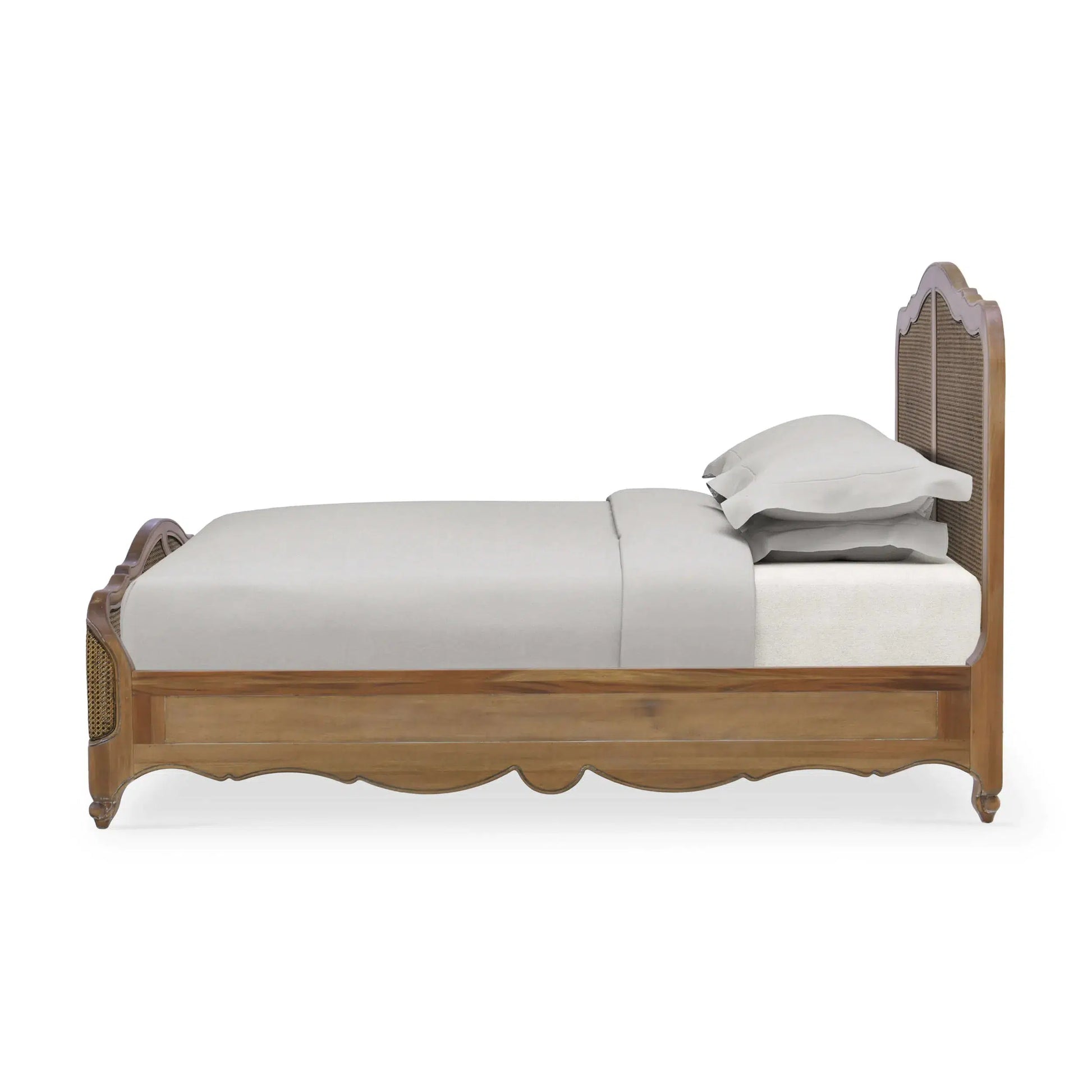 Covington Bed Queen In Straw Wash w/ Rattan Glaze-Blue Hand Home