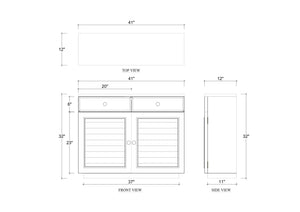 Oxford Shutter 2 Door Cabinet-Blue Hand Home