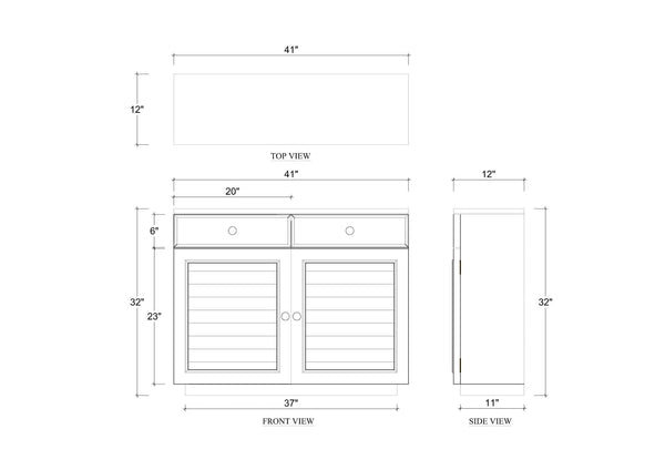 Oxford Shutter 2 Door Cabinet-Blue Hand Home