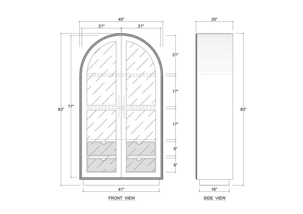 Vannes Display Cabinet-Blue Hand Home