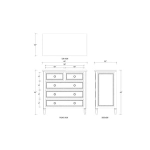 Cholet 5 Drawer Dresser In Straw Wash-Blue Hand Home