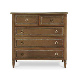 Cholet 5 Drawer Dresser In Straw Wash-Blue Hand Home