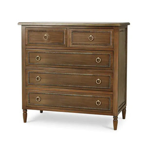 Cholet 5 Drawer Dresser In Straw Wash-Blue Hand Home