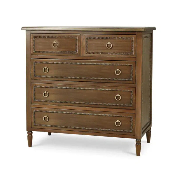 Cholet 5 Drawer Dresser In Straw Wash-Blue Hand Home