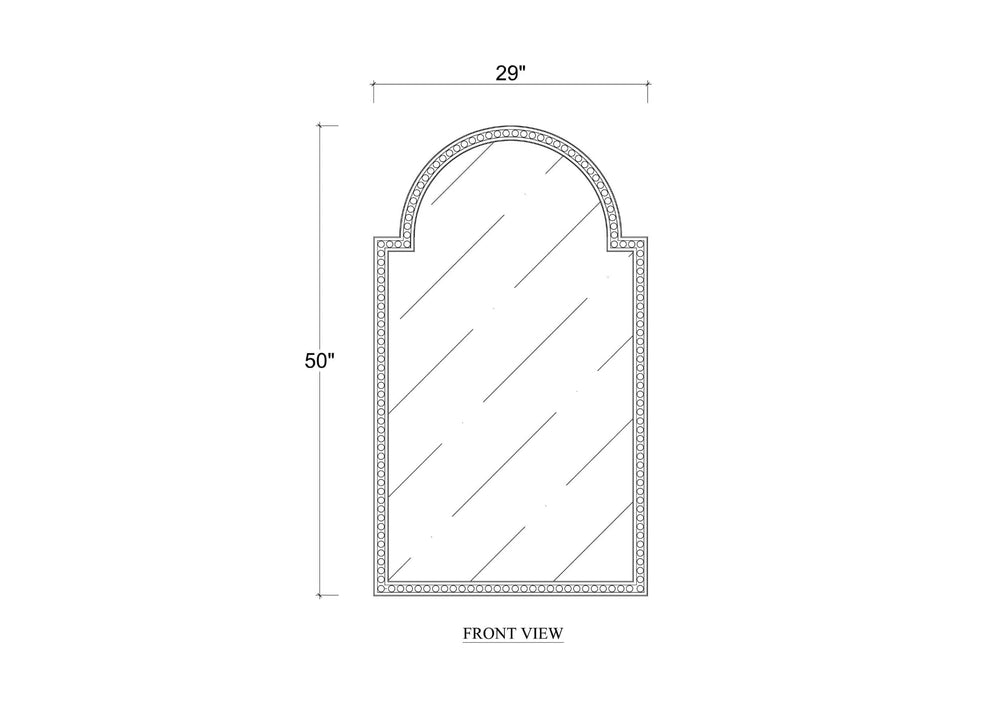 Cholet Curved Mirror In Architectural White-Blue Hand Home