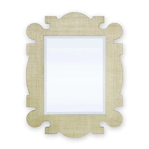 Rodeo Mirror in Raffia Raw-Blue Hand Home