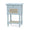 Montego Square End Table In Ocean Blue w/ Drawer & Rattan Natural Door-Blue Hand Home