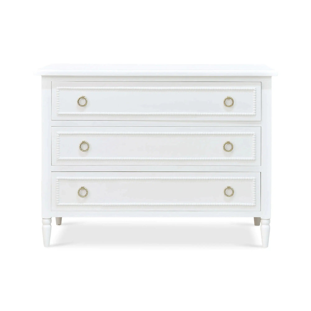 Cholet 3 Drawer Dresser in Architectural White-Blue Hand Home