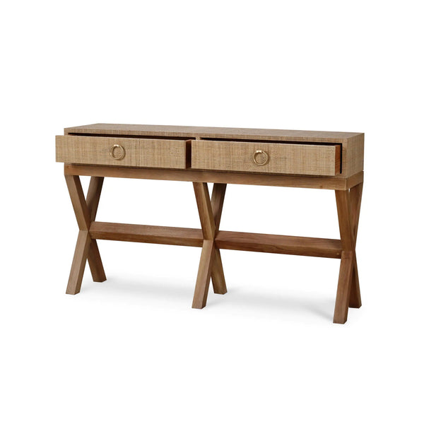 Renoir Console w/ Raffia-Blue Hand Home