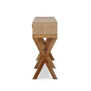 Renoir Console w/ Raffia-Blue Hand Home