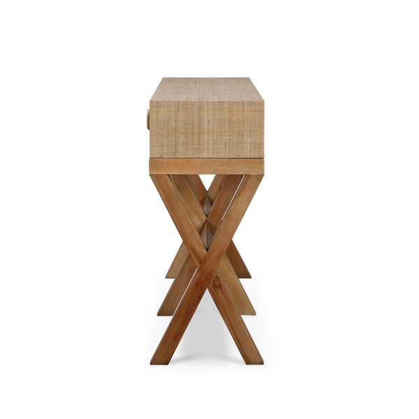 Renoir Console w/ Raffia-Blue Hand Home