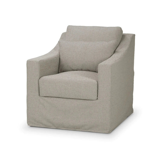 Sutton Swivel Chair In Sand Performance Fabric-Blue Hand Home