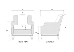 St.James Slipcoveed Chair-Blue Hand Home