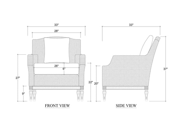 St.James Slipcoveed Chair-Blue Hand Home