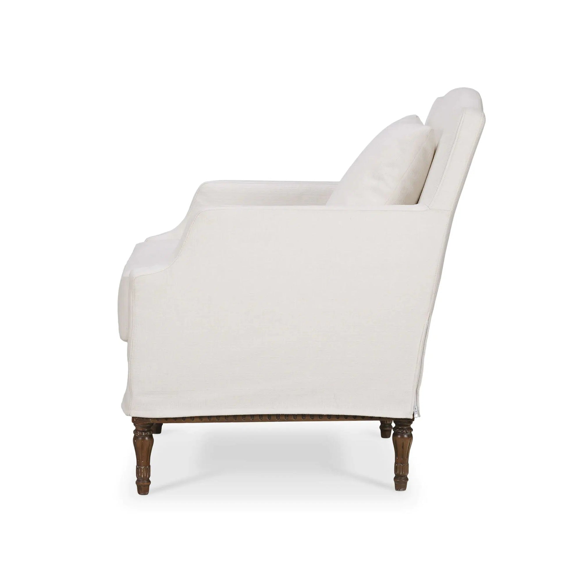 St. James Slipcovered Chair In Arctic White Performance Fabric-Blue Hand Home
